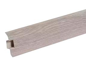 Плинтус напольный 215 дуб снежный с кабель-каналом 2,2*0,055м