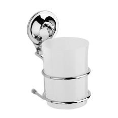 Стакан пластиковый для зубных щеток одинарный настенный на присоске T044