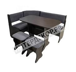 Кухонный угол Оптима набор ш1460хг1100хв785 стол + 2 табурета лдсп венге №26