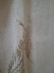 Тюль комплект 250*400 2397 лен принт перо