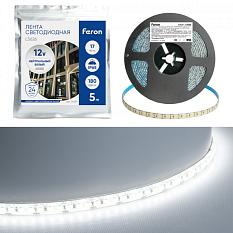 Лента светодиодная LS626 180SMD(2835)/м 17 Вт/м 12V IP20 5м холодный бел 4000К 51640