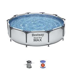 Бассейн Steel Pro Max 305*76см V 4678л каркас с фильтр насосом 56408