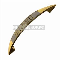 Ручка-скоба 96мм радуга острокон с точками комб золото/хром 2856