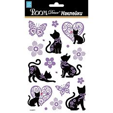 Наклейки для декора 6307 кошечки с сердечками