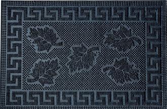 Коврик резиновый придверный листья черный 40*60 /К201-51/20/