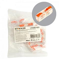 Клеммник зажим компактный Stekker 219-421 на 1 контакт 0,2-4мм2 /1уп=10шт/ 49783