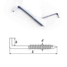 Шуруп костыль  5*65/70 /крюк прямой/