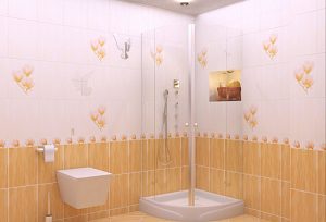 Керамическая плитка стена Керамика-Волга Крема бежевая 25*35 низ /// — фото в Интердекор