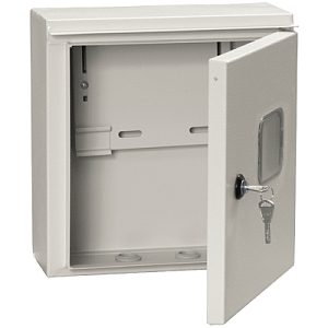 Щит металл ЩУ 1/1-0-3 IP54 с окном для 1-ф счетчика+2мод 310х300х150 SQ0905-0093 — фото в Интердекор