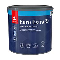 Краска в/д моющаяся 2,7л Euro Extra-20 Тиккурила для влажных помещений белая полуматовая