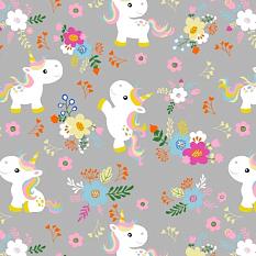 Палас детский Войлок 2*3 Единорожки сер