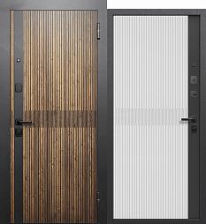 Дверной блок метал Вуд Вертикаль 7,5-2 205*86 1,2мм правая сатин бел/черный 2 замка