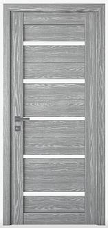 Дверное полотно экошпон М118 цвет ясень грей ДО 200*60 белое стекло РАСПРОДАЖА