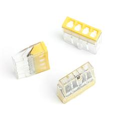 Клеммник компактный Stekker 2273-244 4-проводный одножильный 0,5-2,5мм /1уп=5шт/ с пастой 39948