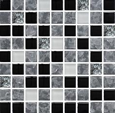 Мозаика Росмозаика 2201 микс белый-черный-платина 30*30