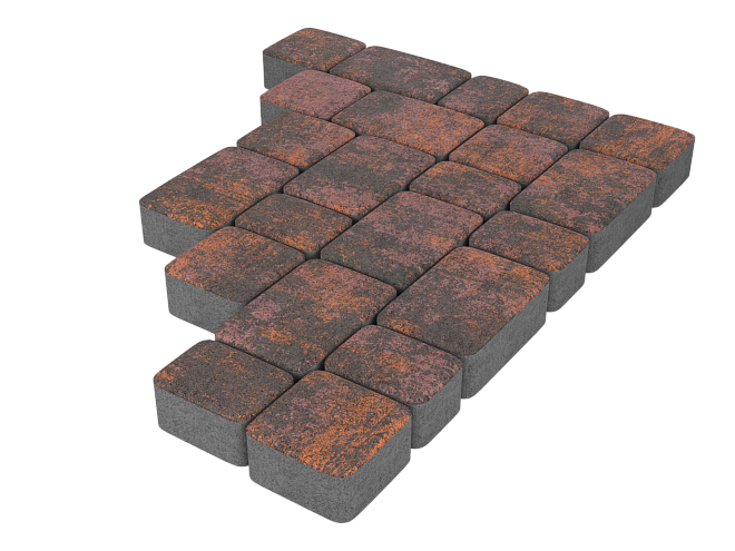 Плитка вибропрессованная Старый город браун колормикс 180*120,90*120,120*120*60мм /0,952м2 пласт/Тула