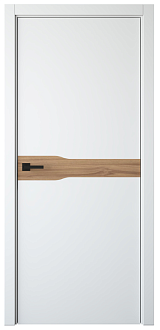 Дверное полотно экошпон Минимал1 белый+дерево ДГ 200*60 глухое