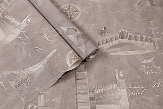 Обои Палитра PL виниловые на флизелине горячего тиснения 1,06*10м 72406-45 Стена путешествий /8/