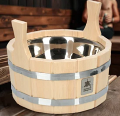 Ушат липа 6,5л с нержавеющей вставкой /33216/