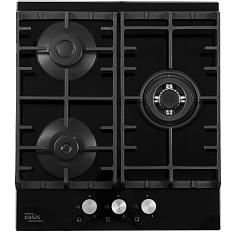 Варочная панель газовая P-3GBT черн&nbsp;&nbsp;ш46г52в10 электророзжиг чугунные решетки газконтроль WOK-конфорка /Oasis/