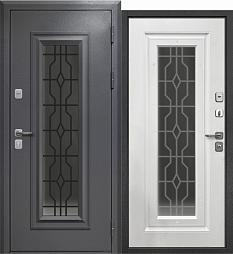 Дверной блок метал 9 2D Стеклопакет-4 205*96 1,4мм правая букле графит 2 замка