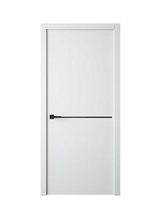 Дверное полотно экошпон Лайн 12 эмалит белый ДГ 200*60 черная кромка глухое 