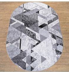 Ковер Лайла де Люкс 1,6*2,3 15780_10743 сер ОВАЛ /Абстр/