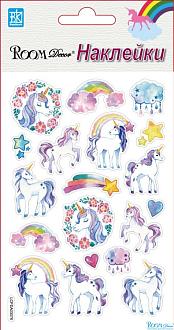Наклейки для декора 03074 мини единорог романтик