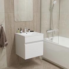 Тумба с умывальником Брикс 50 подвесная белая ящик 50*46,8*51,6