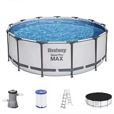 Бассейн Steel Pro Max 396*122см V 12690л каркасный с фильтр насосом, лестн, тент 5618W
