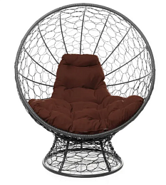 Кресло Кокон Кокос на подставке ротанг ш1070*г875*в1320мм с подушками