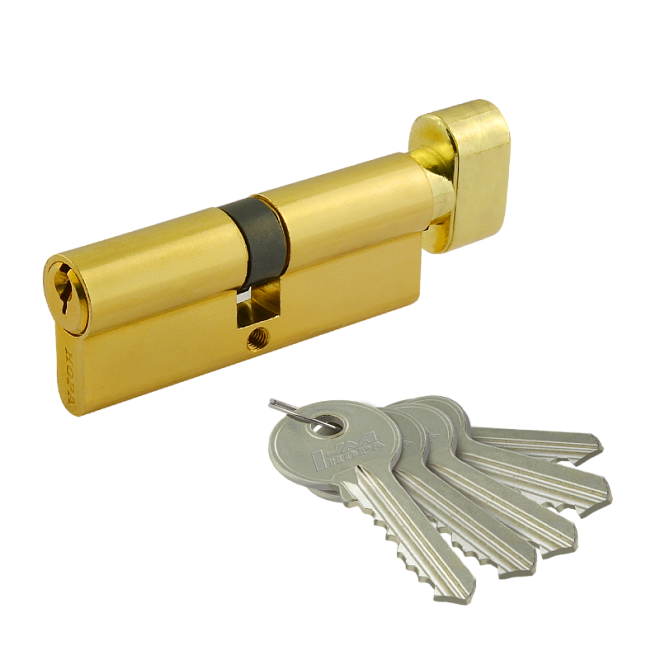 Личинка для замков ZЛВ-80мм ЭКО 40*40 золото ключ-вертушка 5 ключей