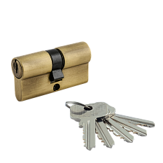Личинка для замков ZЛ-70мм ЭКО 35*35 бронза ключ-ключ 5 ключей