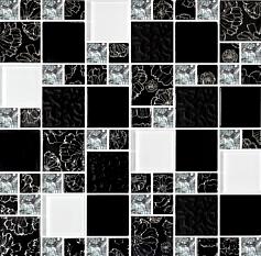 Мозаика Росмозаика 2233 микс белый-черный-платина 30*30