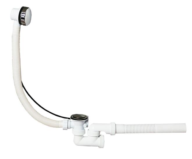 Сифон/обвязка для ванны с автомат сливом и переливом Универсал 600мм